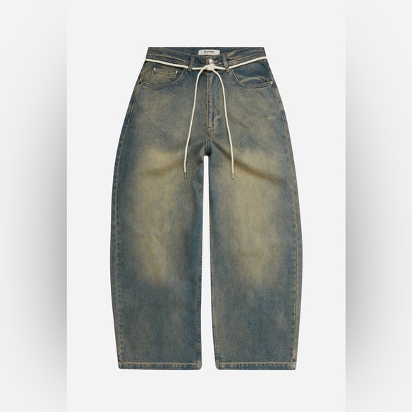 About blank wide leg denim jean